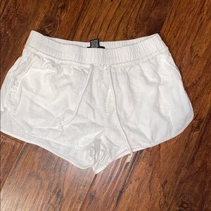 Women’s white shorts.